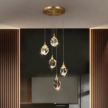 Nina - Pendelleuchte 5-Glas-Kristall-Deckenlampe