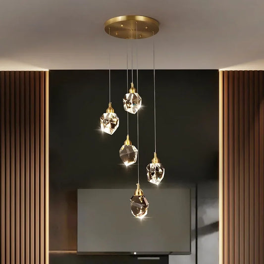 Nina - Pendelleuchte 5-Glas-Kristall-Deckenlampe
