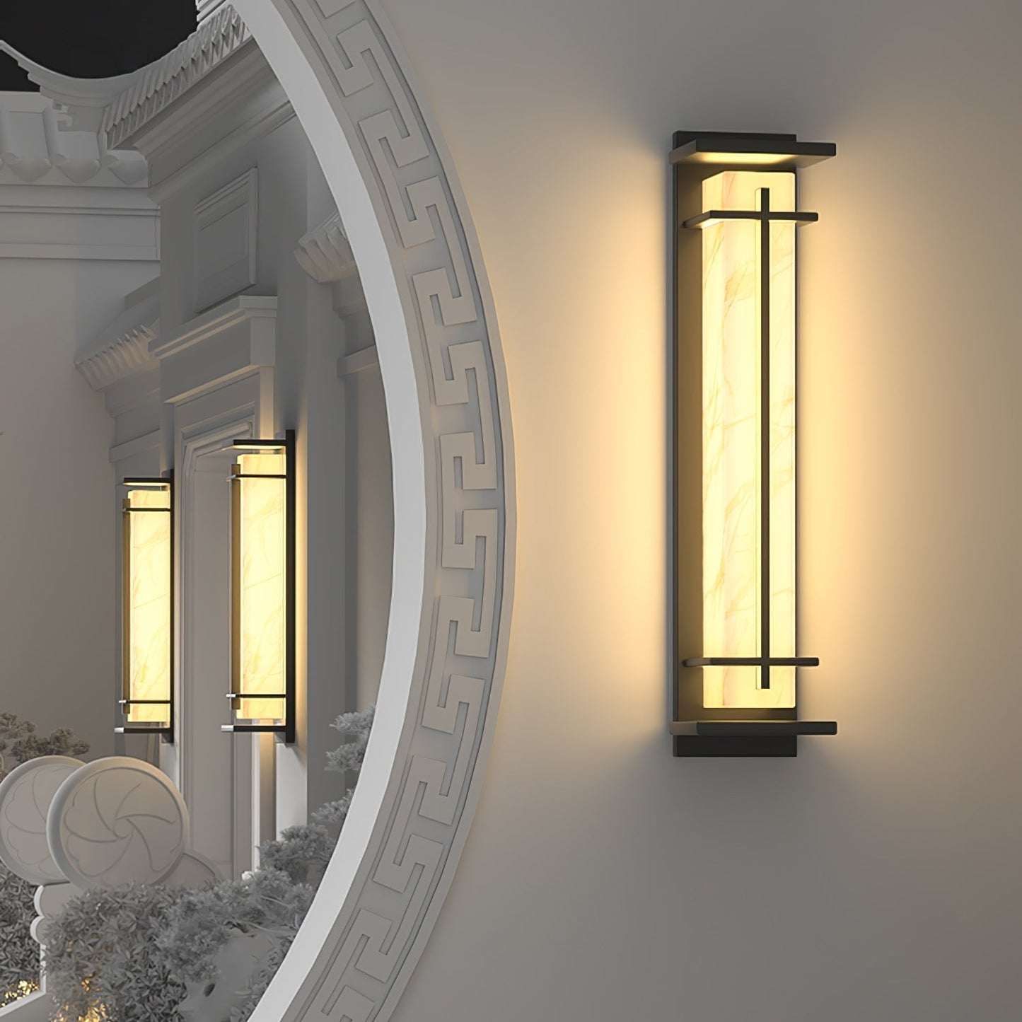 STRAVO Buitenlamp – Moderne LED Wandlamp met Marmer & RVS – Waterdicht IP65