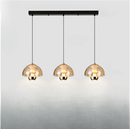 LUMÉRIA | Hanglamp met 3 Amber Glazen Kappen – LED – Verstelbaar – 70 cm – Warm tot Koud Licht