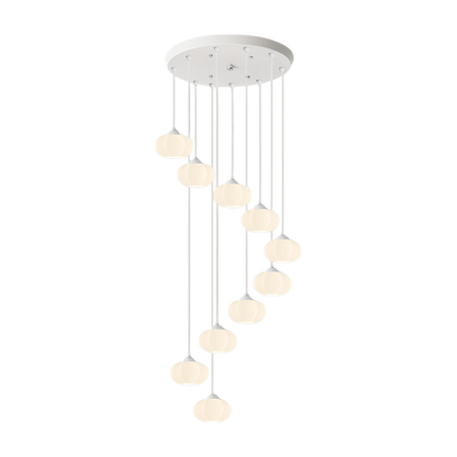Decolure | Art Deco Kroonluchter voor Trappenhal – Crèmekleurig LED Design