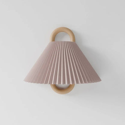 Aine – Wandlamp van Hout & Textiel – Minimalistisch Vintage Design – Warm Diffuus Licht – 34x30 cm