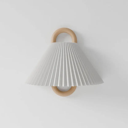 Aine – Wandlamp van Hout & Textiel – Minimalistisch Vintage Design – Warm Diffuus Licht – 34x30 cm