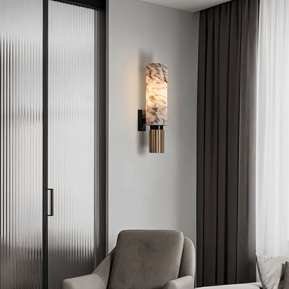 Ansu – Wandlamp van Alabaster Marmer | Luxe LED Verlichting | 37 cm Hoog