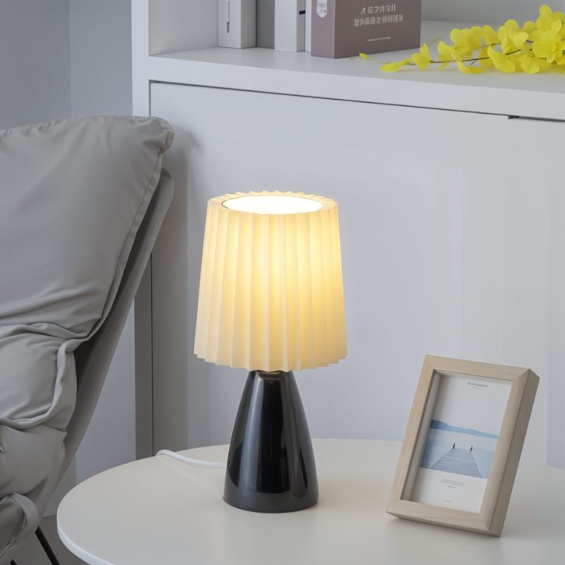 Apollo Tafellamp | Mid-Century Designlamp met Plissé Kap & LED Verlichting