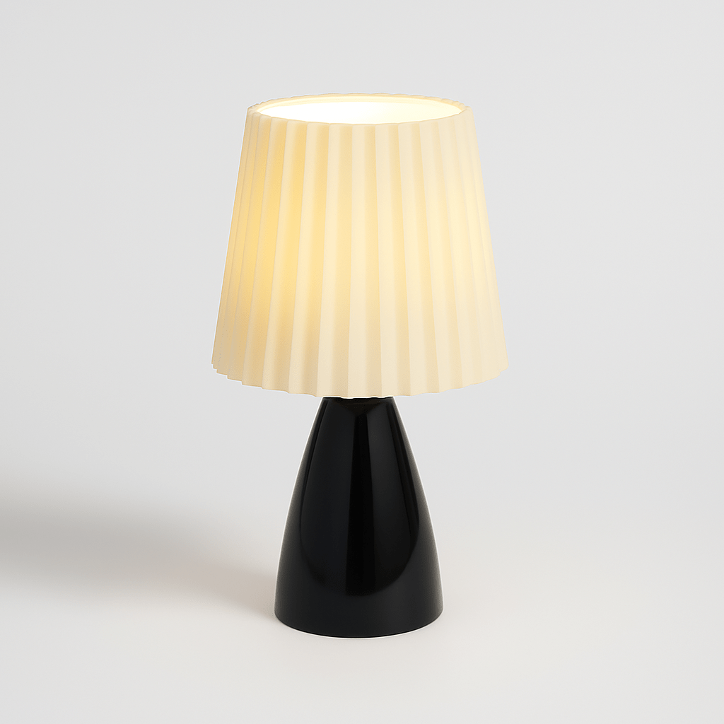 Apollo Tafellamp | Mid-Century Designlamp met Plissé Kap & LED Verlichting