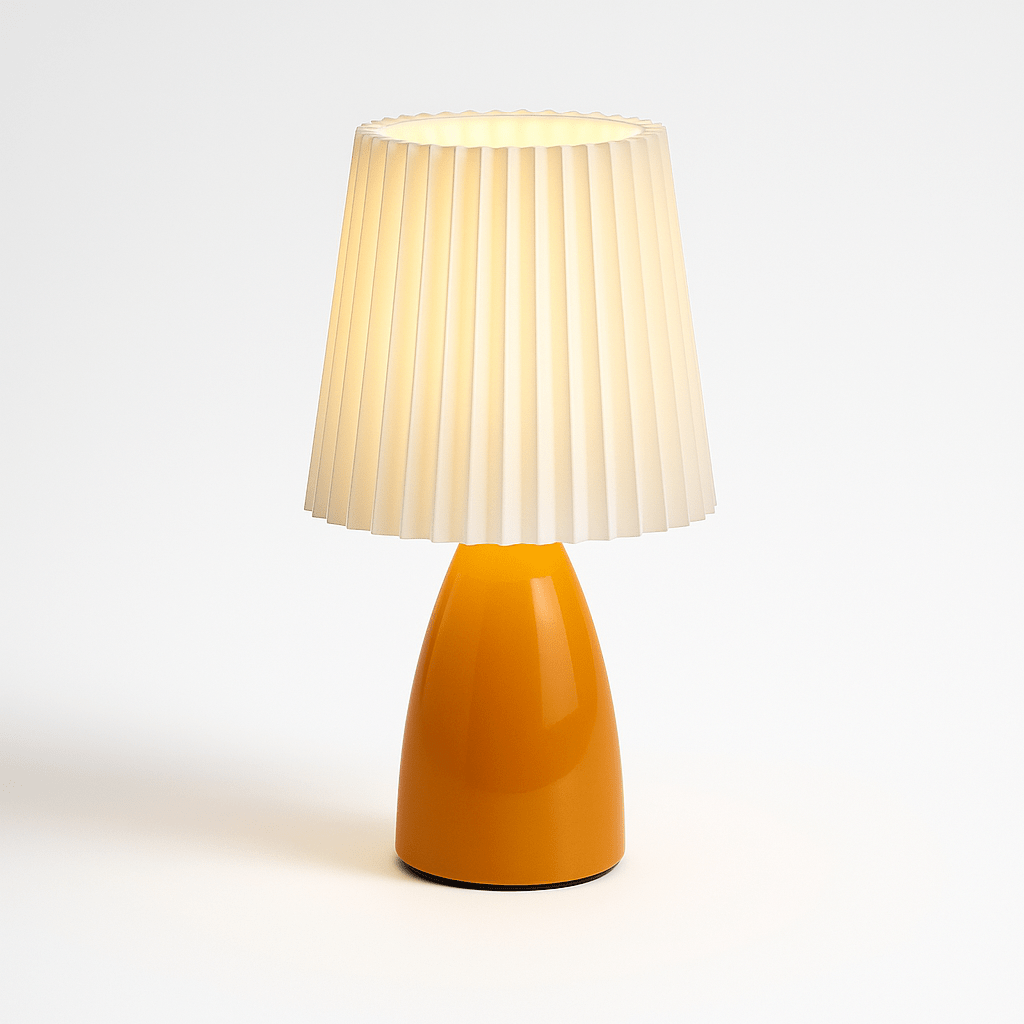 Apollo Tafellamp | Mid-Century Designlamp met Plissé Kap & LED Verlichting