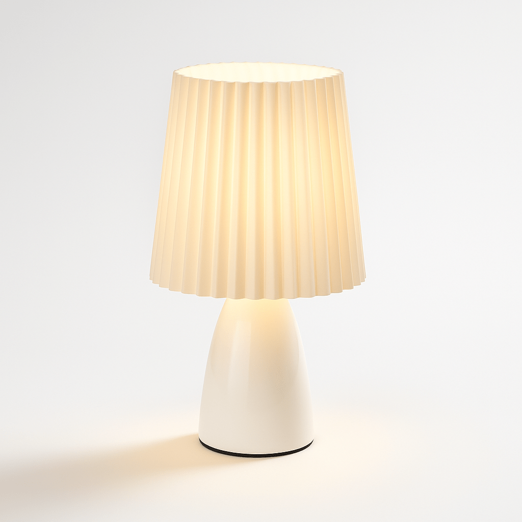 Apollo Tafellamp | Mid-Century Designlamp met Plissé Kap & LED Verlichting