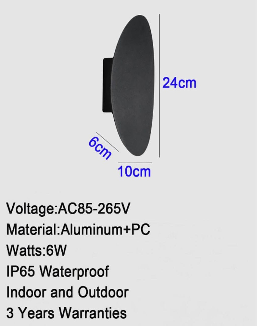 STRALO LED Wandlamp Buiten – IP65 – Warm Wit – Ovaal of Rechthoek – 6W