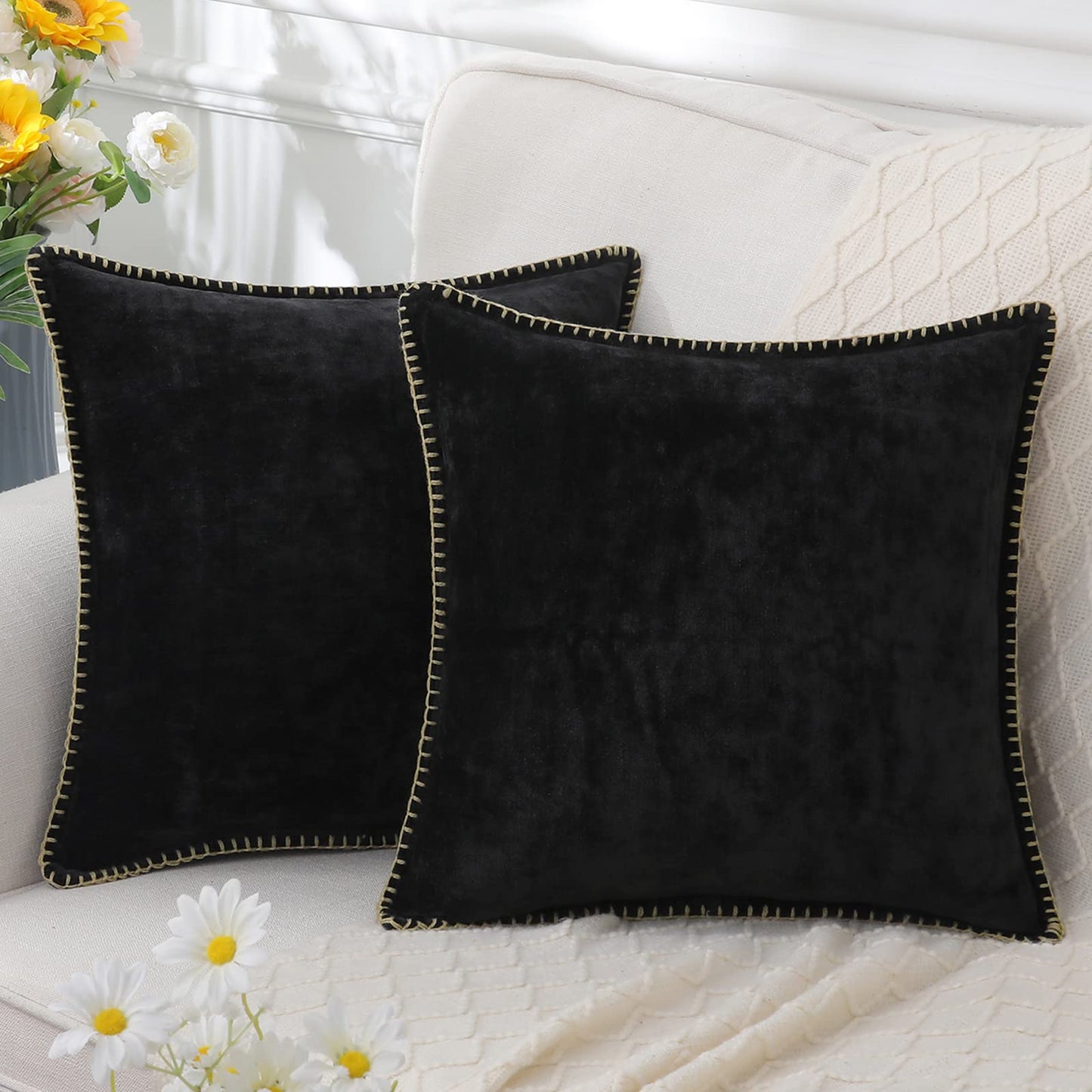 Omvia | Chenille Kussenhoes – Fluweelzacht & Elegant – 40–60 cm