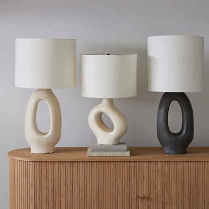 ModernGlow – Resin Tafellamp met Linnen Scherm