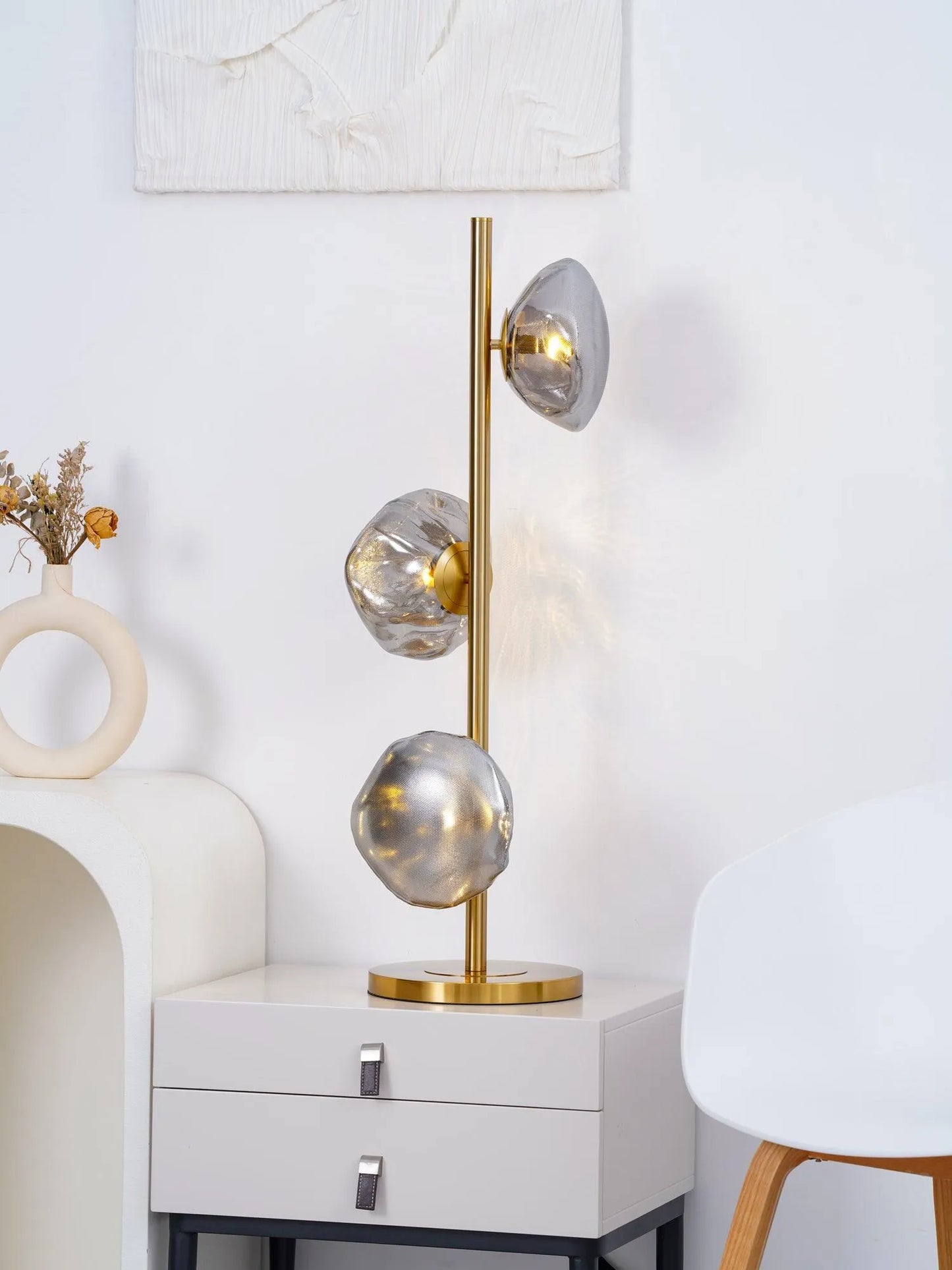 CloudGlow - Kunstzinnige Glazen LED Vloer- en Tafellamp