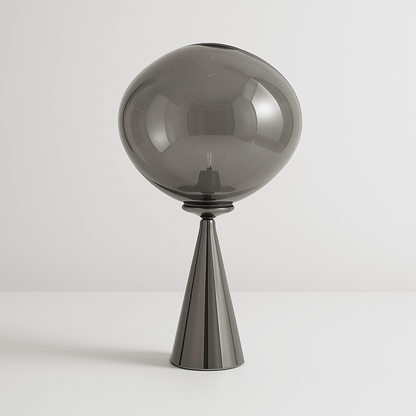 LavaLume – Design Tafellamp – Glas & Roestvrij Staal – Spiegelend & Glanzend Effect – Handgemaakt