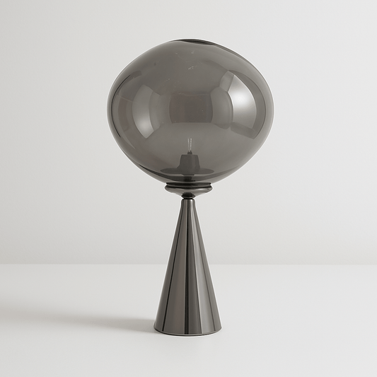 LavaLume – Design Tafellamp – Glas & Roestvrij Staal – Spiegelend & Glanzend Effect – Handgemaakt