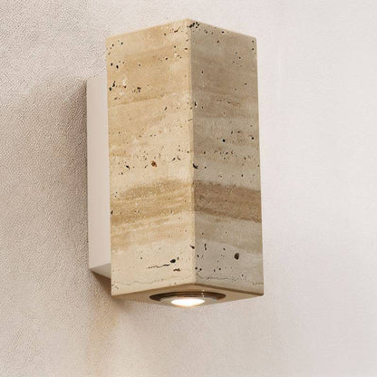 Travilo – Wandlamp van Travertijn | Modern Design | Warm LED