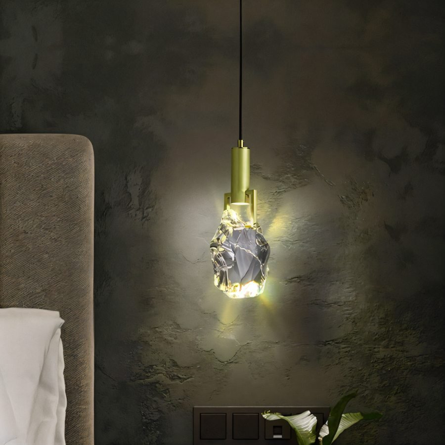 Natalia – Gouden Hanglamp met Kristal | Luxe LED Verlichting | 28 cm Hoog