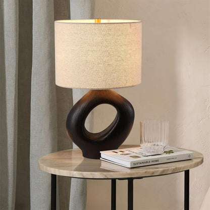 ModernGlow – Resin Tafellamp met Linnen Scherm