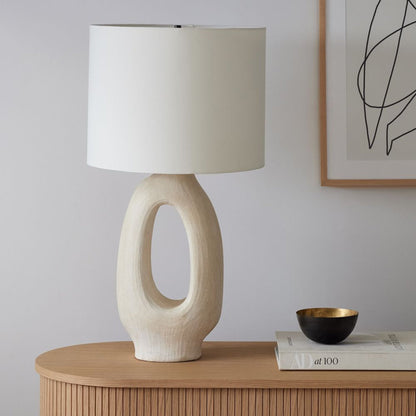 ModernGlow – Resin Tafellamp met Linnen Scherm
