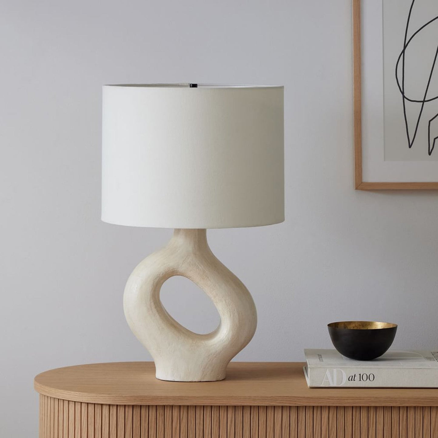 ModernGlow – Resin Tafellamp met Linnen Scherm