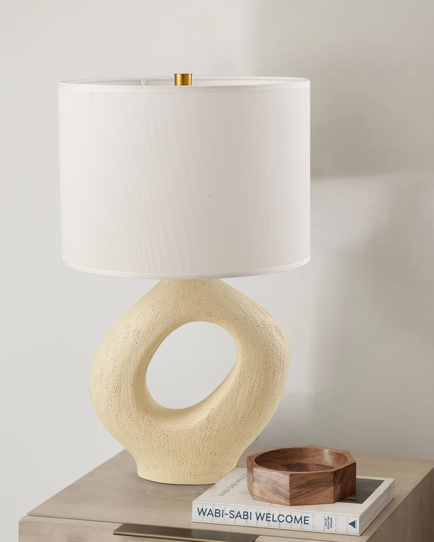 ModernGlow – Resin Tafellamp met Linnen Scherm