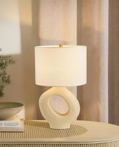 ModernGlow – Resin Tafellamp met Linnen Scherm