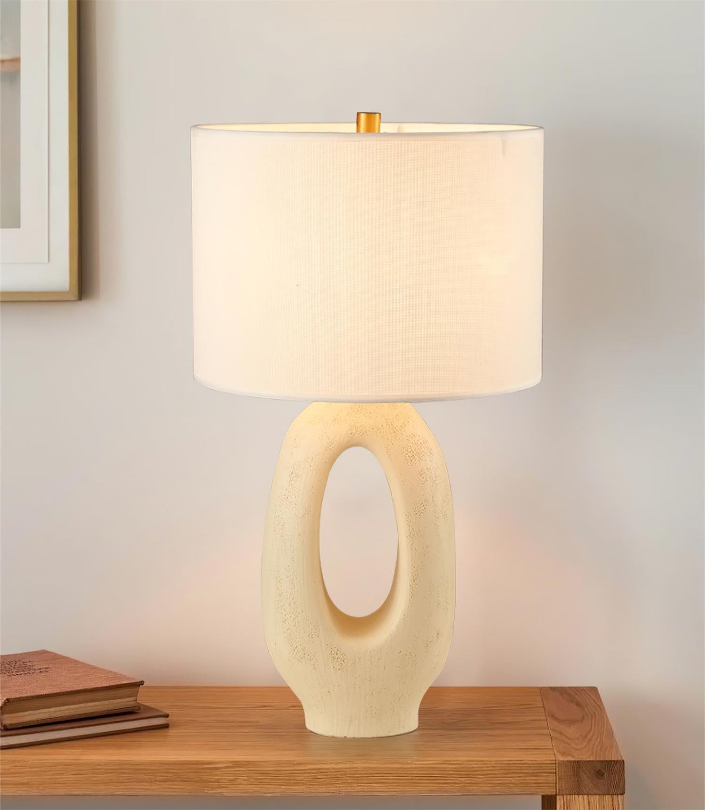 ModernGlow – Resin Tafellamp met Linnen Scherm