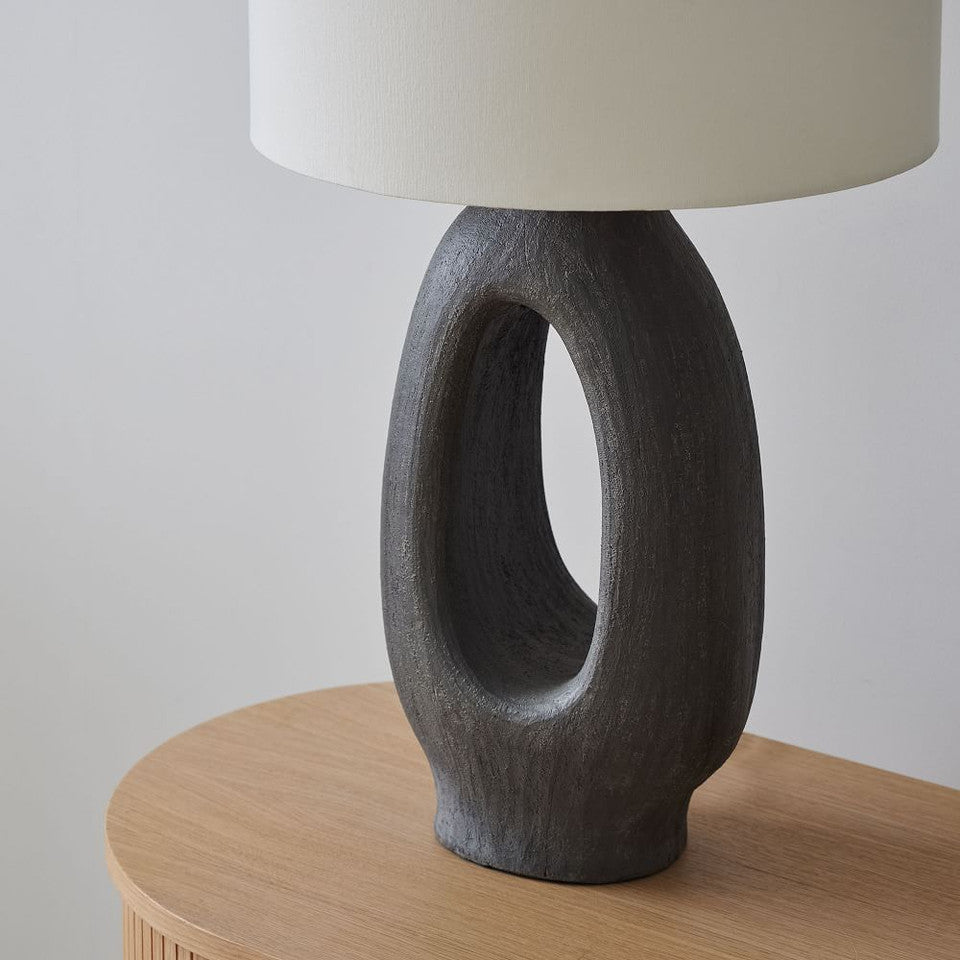 ModernGlow – Resin Tafellamp met Linnen Scherm