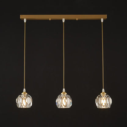 3-Lichts Helder Kristallen Schaduw Hanglamp