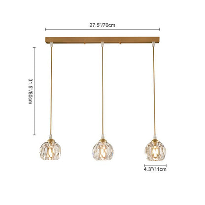 3-Lichts Helder Kristallen Schaduw Hanglamp