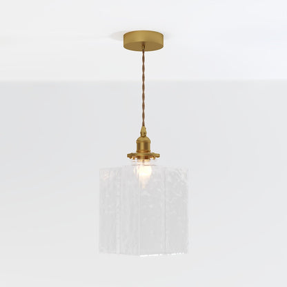 VerglaCube | Moderne Hanglamp – Glas & Textuur – LED Verlichting – Kunstobject voor Woonruimte of Galerie