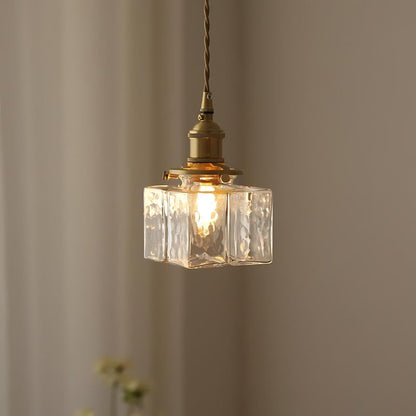 VerglaCube | Moderne Hanglamp – Glas & Textuur – LED Verlichting – Kunstobject voor Woonruimte of Galerie